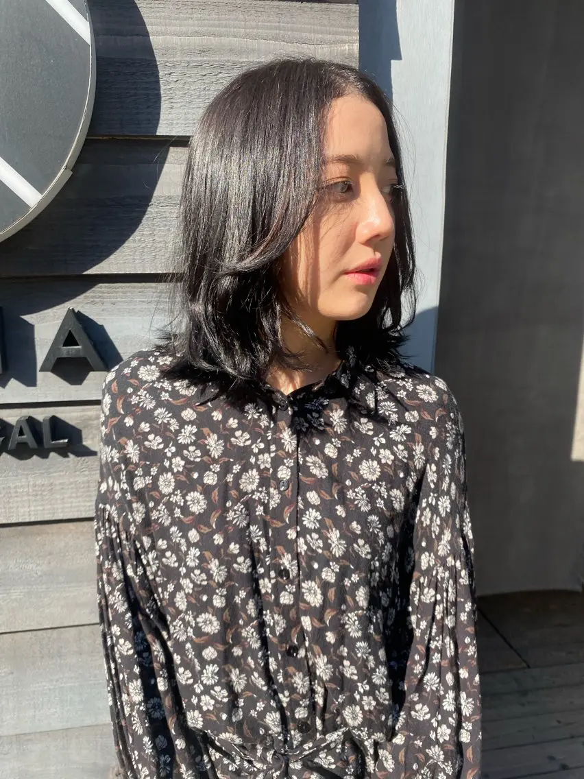 ミディアム カット パーマ トリートメント 山本 芳喜のヘアスタイル
