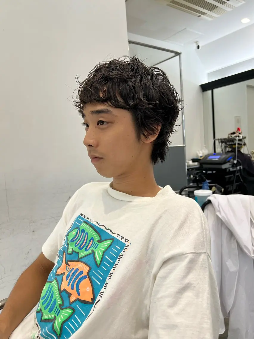 パーマ メンズ カット パーマ くせっ毛カット タツヤのヘアスタイル