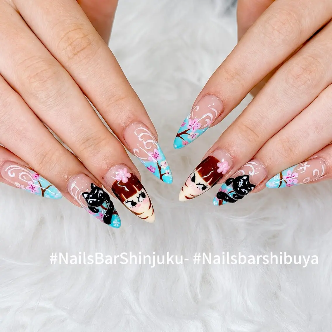 ネイル 長さ出し フレンチネイル ジェルネイル 韓国ネイル ロングネイル NAILS BAR SHINJUKUのネイルデザイン