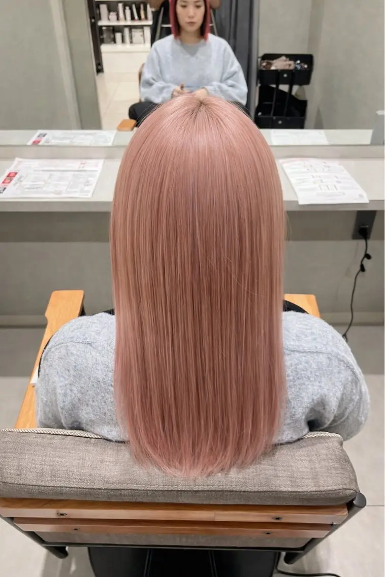 セミロング カラー ベージュカラー 透明感カラー ピンクカラー ピンクベージュ 艶感透明感カラー/ 大分 Keigoのヘアスタイル