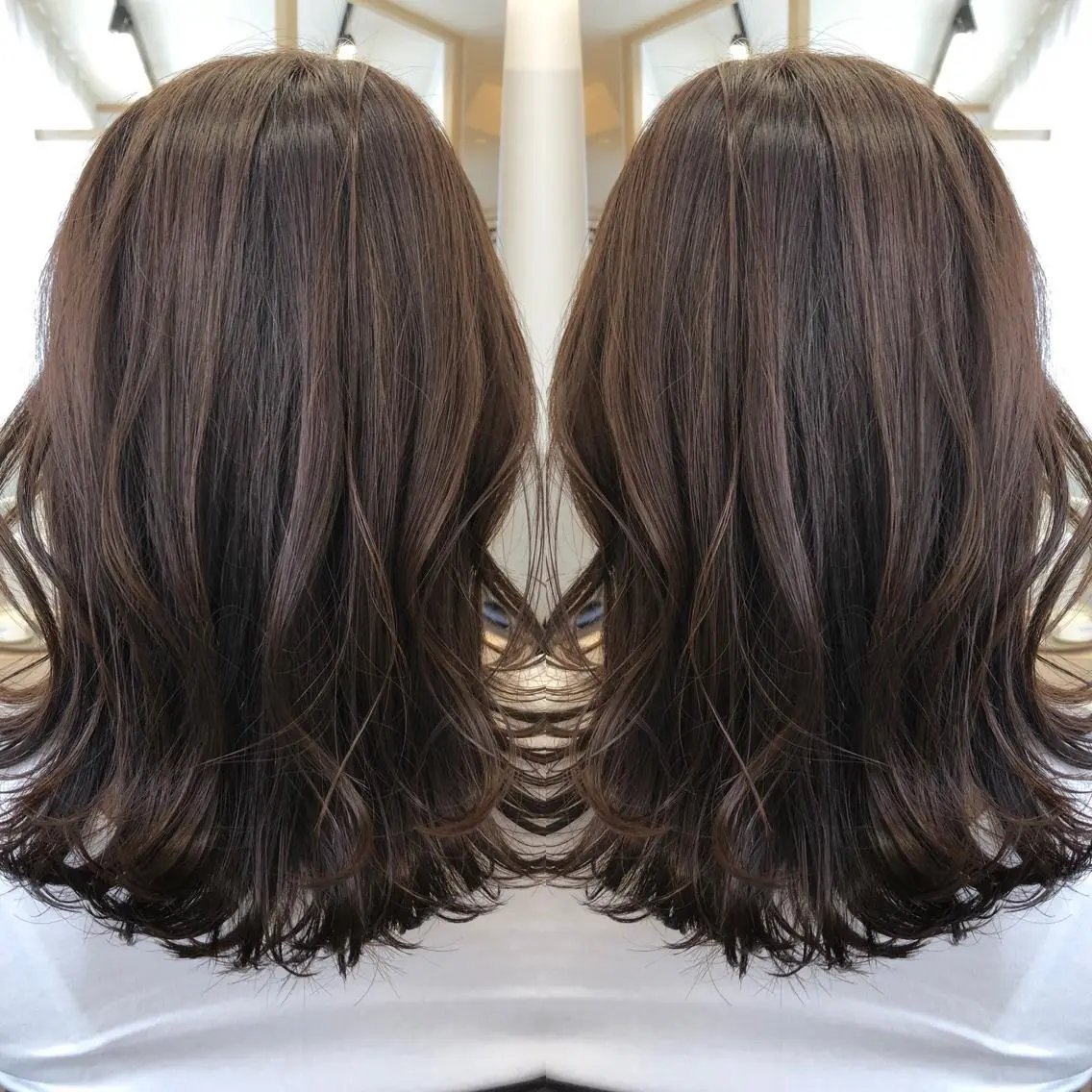 ミディアム カラー ブラウンカラー 天野 涼のヘアスタイル