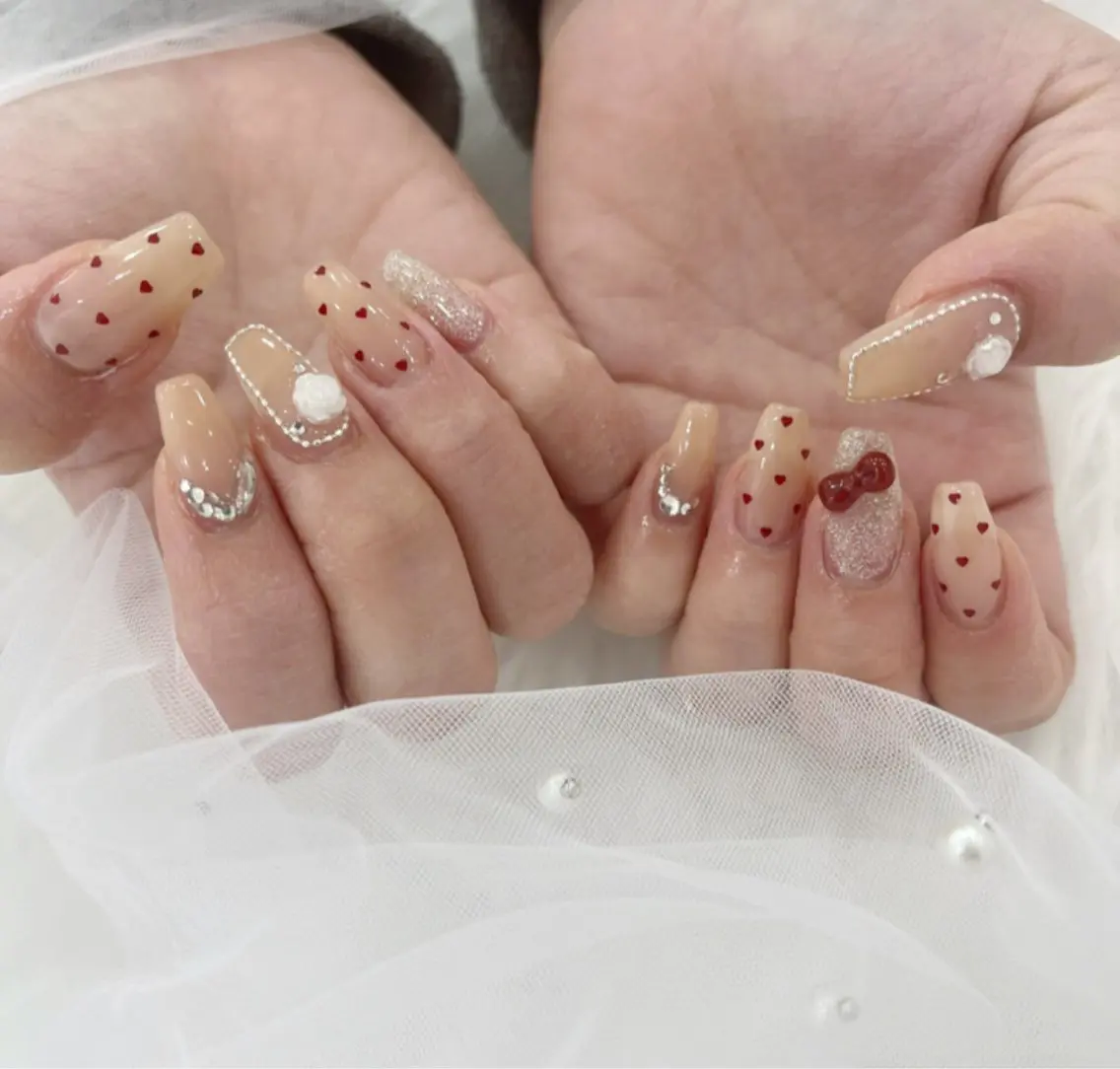 ネイル 長さ出し フットネイル ジェルネイル 韓国ネイル マグネットネイル #Amin nail salonのネイルデザイン
