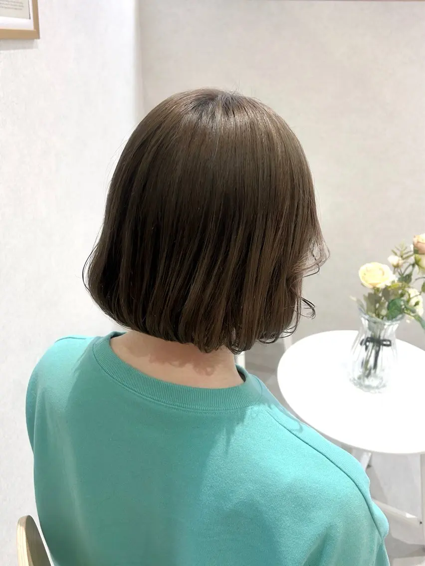 ミディアム ボブ 韓国風ヘア mao🌼 bob mint colorのヘアスタイル