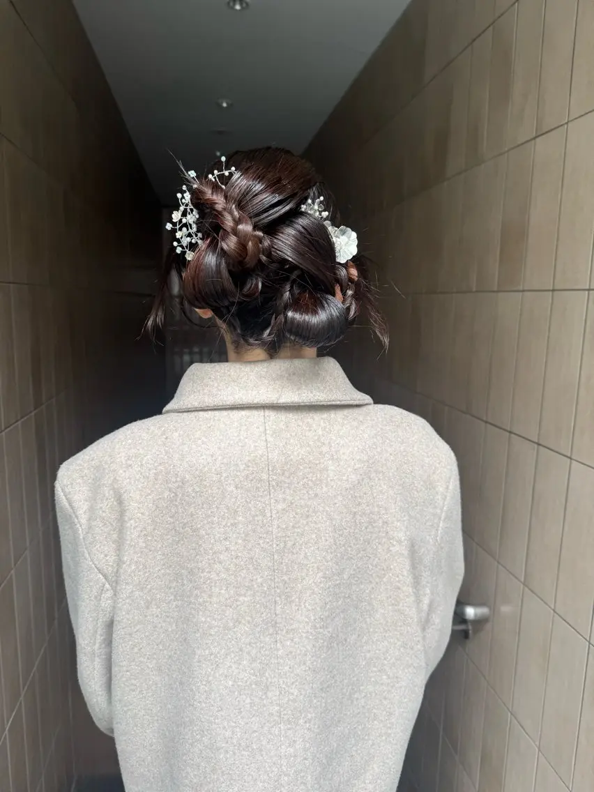 ロング ヘアアレンジ 結婚式・ブライダル ヘアセット マツダテ ホノカのヘアスタイル