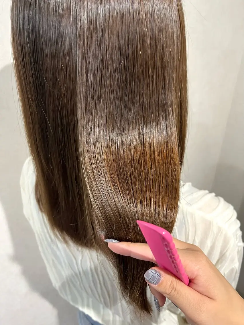 セミロング カラー グレージュ FERIA あべの yumeho🍭のヘアスタイル