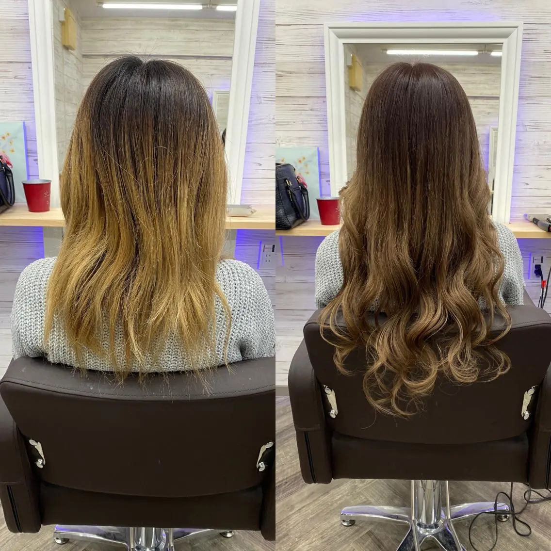 ロング カラー ヘアアレンジ アイブロウ ショートボブ 編み込みエクステ シールエクステ バレイヤージュ ベージュカラー LAVENDIA 初音のヘアスタイル