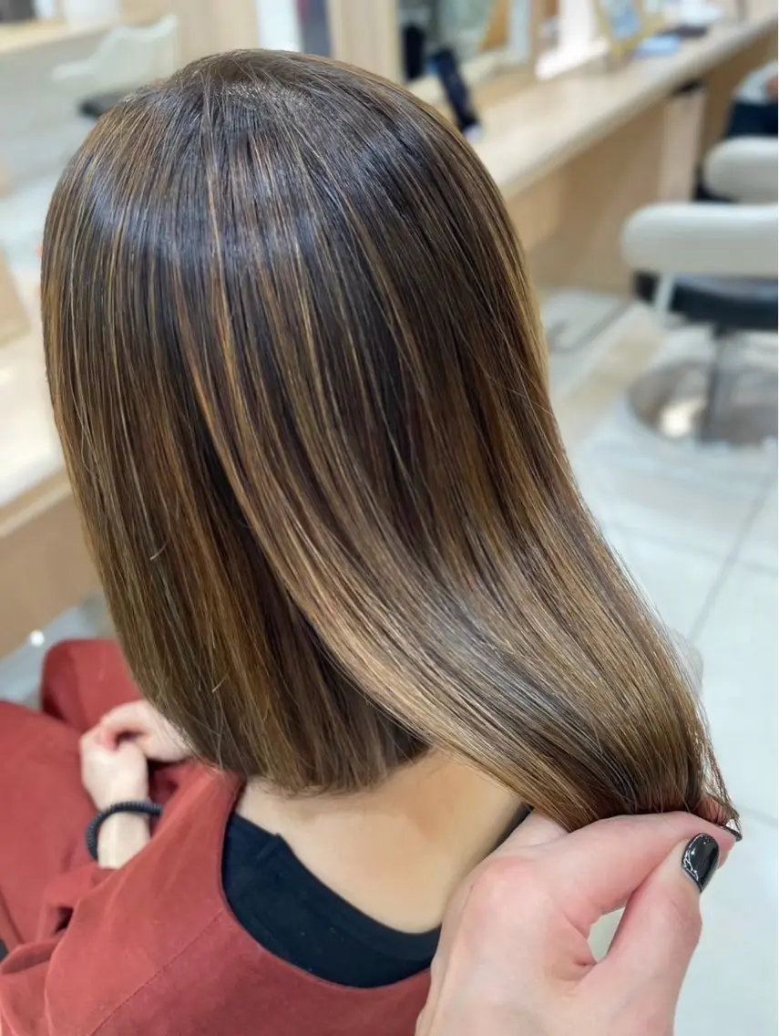 ミディアム ヘアカラー 藤本 ゆいのヘアスタイル