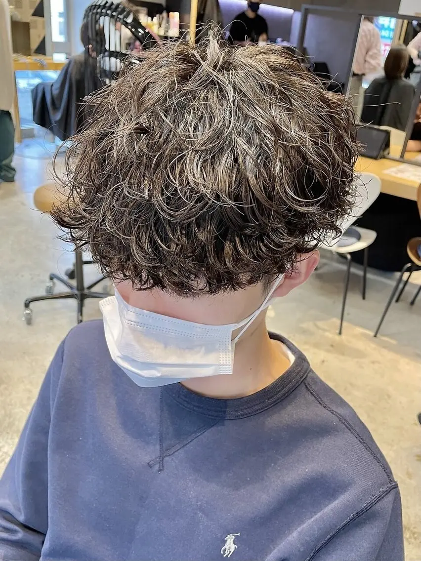 ショート パーマ メンズ メンズパーマ 波巻きパーマ SENTA✨メンズ パーマ✨fifth栄のヘアスタイル