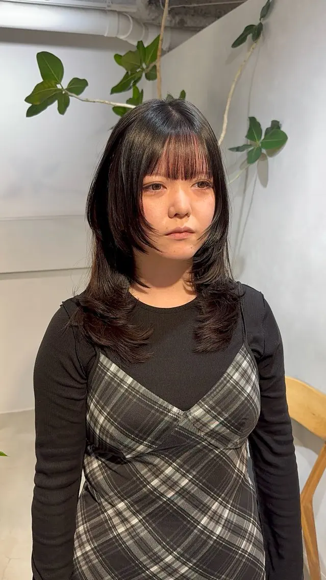セミロング カット ヘアカラー トリートメント 新宿/顔周りカット +レイヤー=しずく♩のヘアスタイル