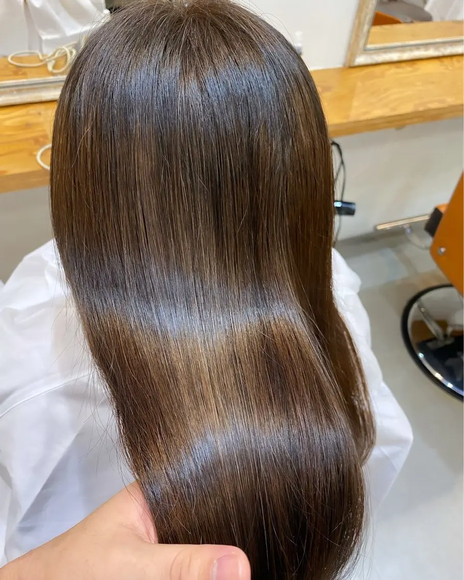 ロング カラー ベージュカラー ブラウンカラー ケアカラー 透明感カラー オリーブベージュ 渋谷/ALBUM \ＭＡＹＡのヘアスタイル