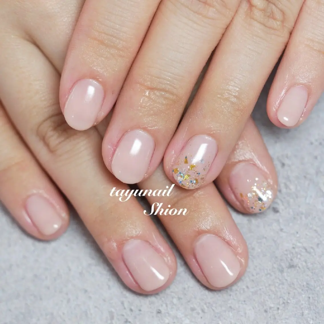 ネイル ブルー ジェルネイル キラキラネイル ラメ(グリッター) パラジェル ネイルサロン 【たゆnail】のネイルデザイン