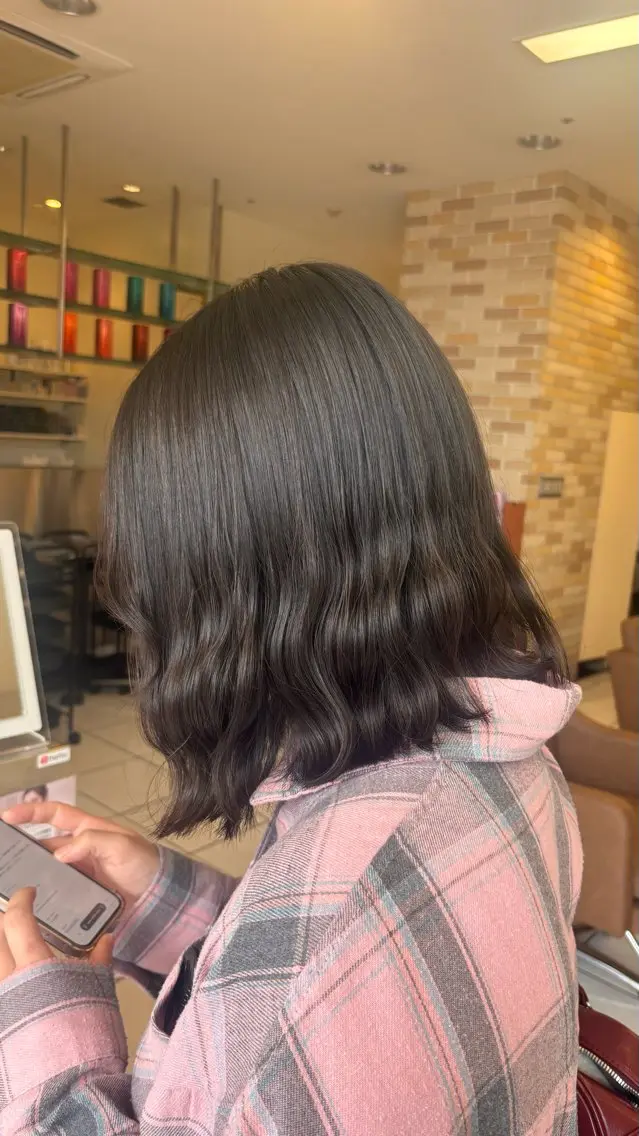 ミディアム ヘアアレンジ カット 艶カラー  髪質改善 🍓苺奈のヘアスタイル