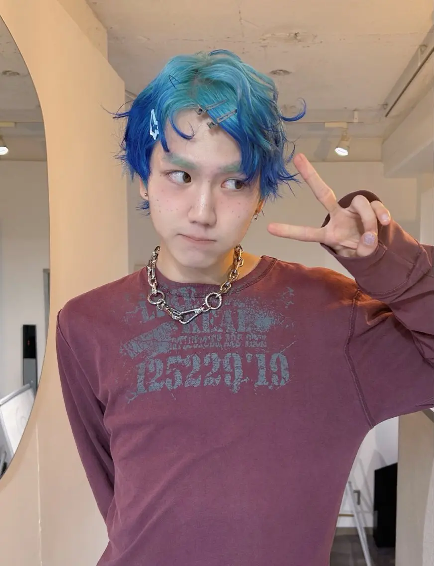 カラー メンズ グラデーションカラー カットモデル大募集 IDE AYANEのヘアスタイル