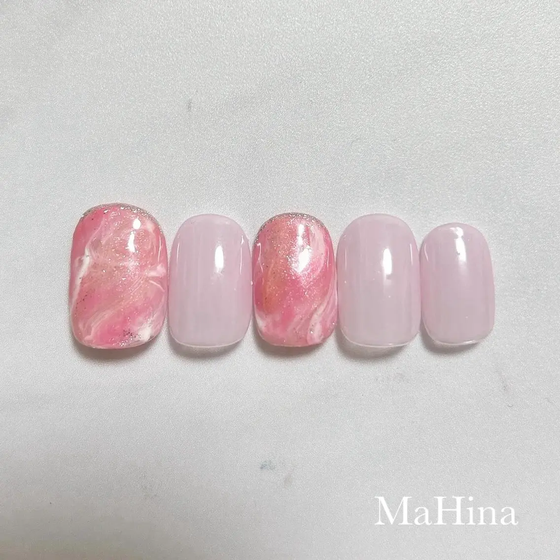 ネイル 大理石ネイル(マーブル) ハンドネイル Le Vernis MaHina・まひなのネイルデザイン