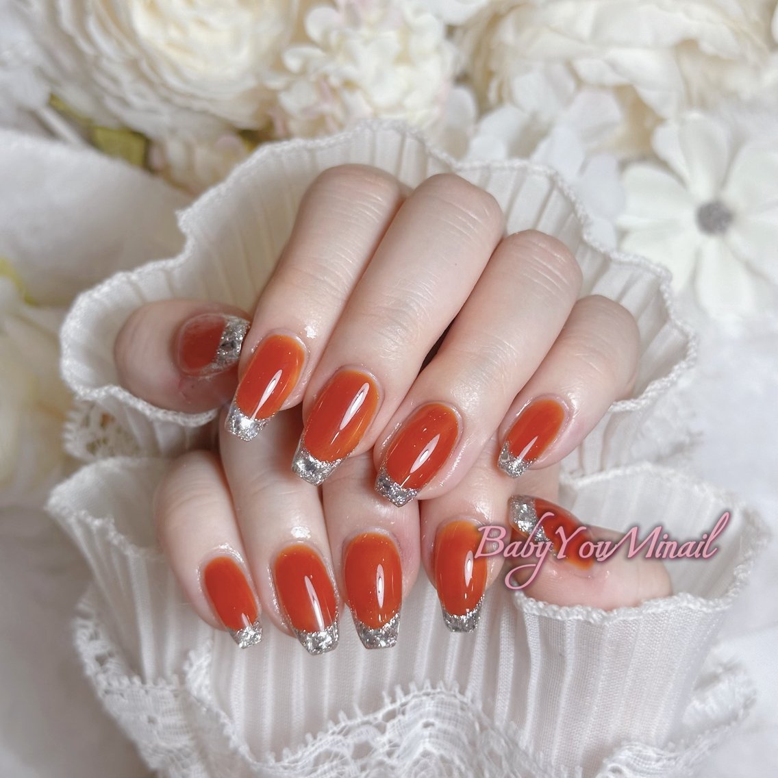 ネイル オーロラネイル チークネイル 成人式 フットネイル フレンチネイル ハンドネイル BabyYouMi nailのネイルデザイン