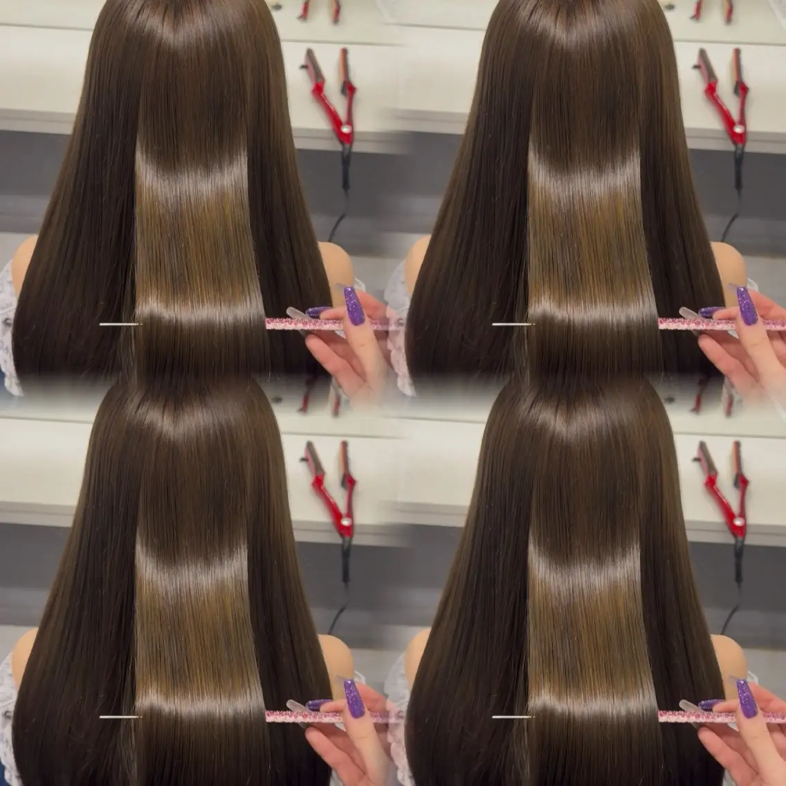 ロング カラー ヘアカラー トリートメント 🦋REISA🦋 エクステ×ハイトーンのヘアスタイル