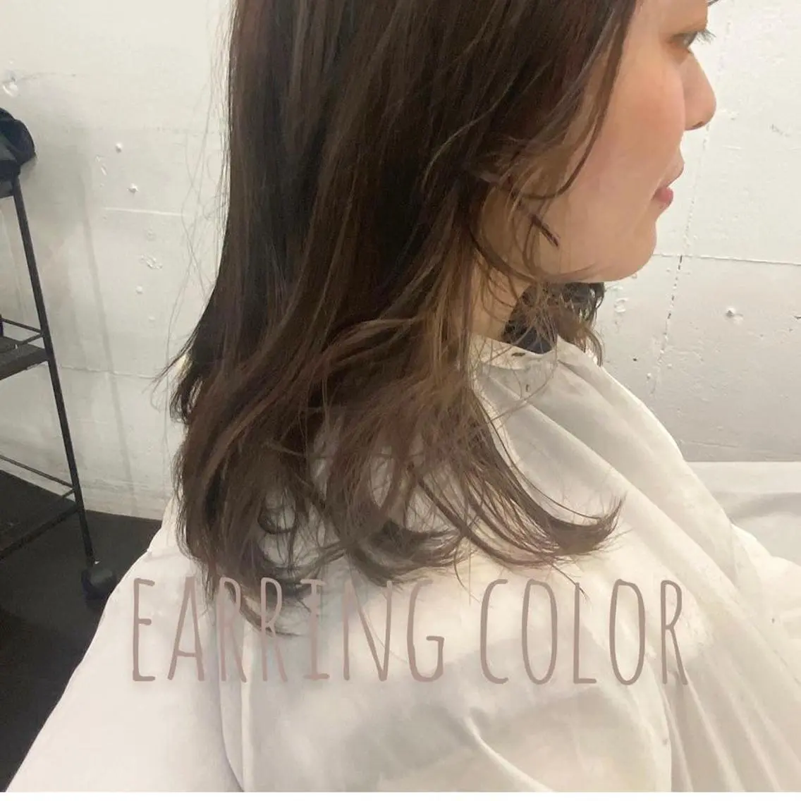 セミロング カラー 透明感カラー イヤリングカラー 久木原 ゆりのヘアスタイル