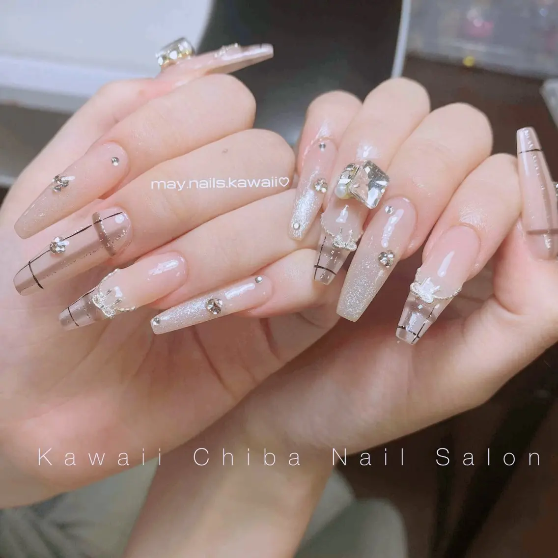 ネイル 長さ出し フレンチネイル ジェルネイル ガーリー 韓国ネイル ハンドネイル ハンドケア Kawaii Chiba nailのネイルデザイン