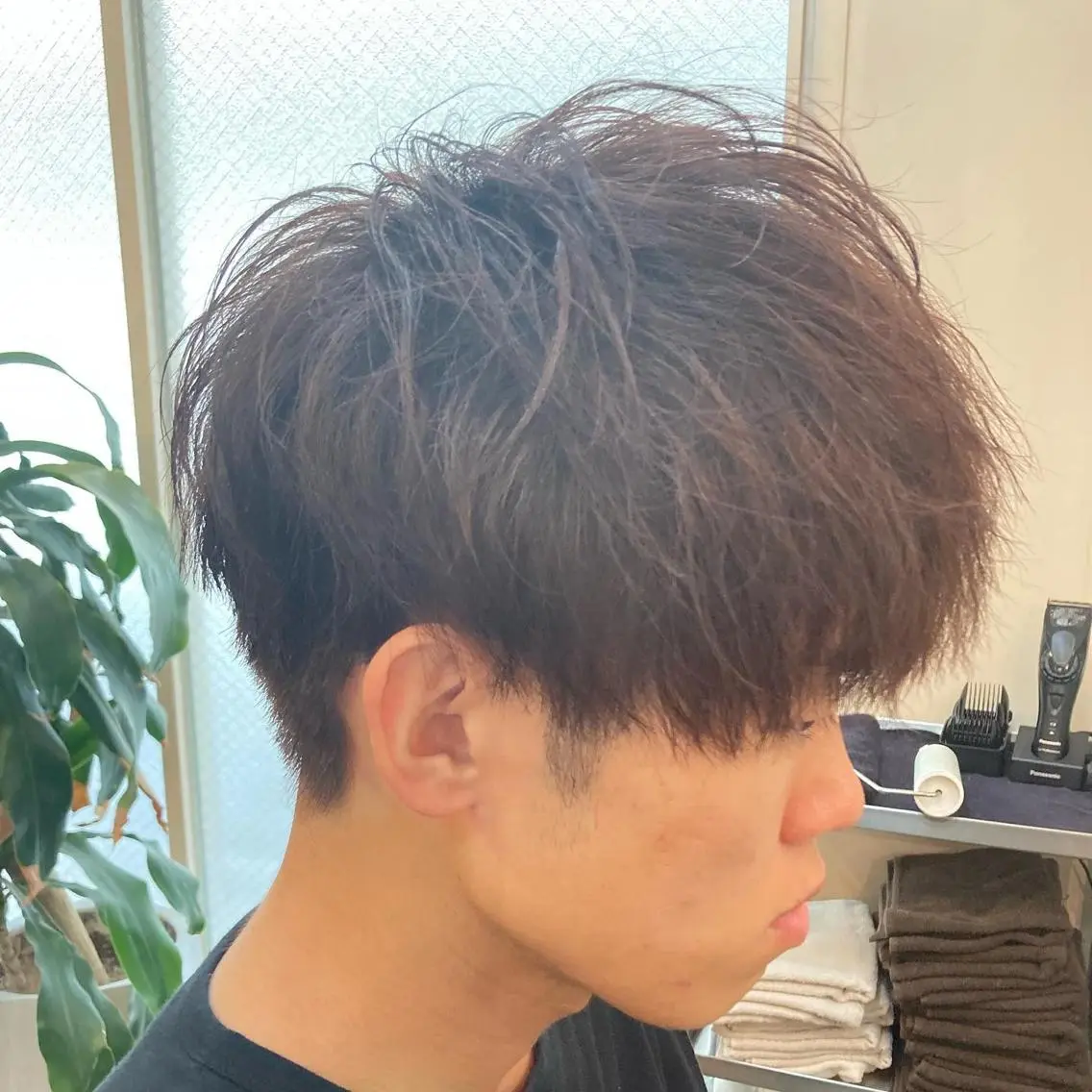 ミディアム メンズ マッシュ カット パーマ 完全個室マンツーマン メンズサロン草野貴樹のヘアスタイル
