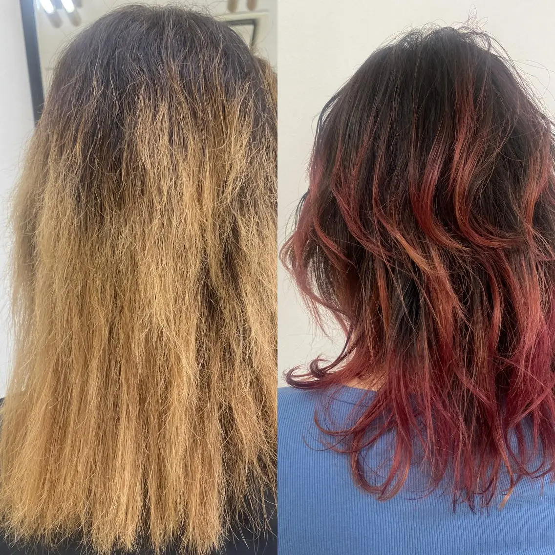 セミロング カラー パーマ ブリーチ 縮毛矯正 HBLディプロマ所有 AZUSAのヘアスタイル