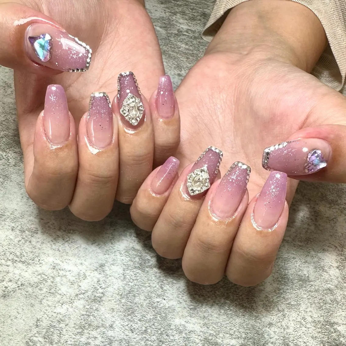 ネイル ラメ(グリッター) パープル Mii nailのネイルデザイン