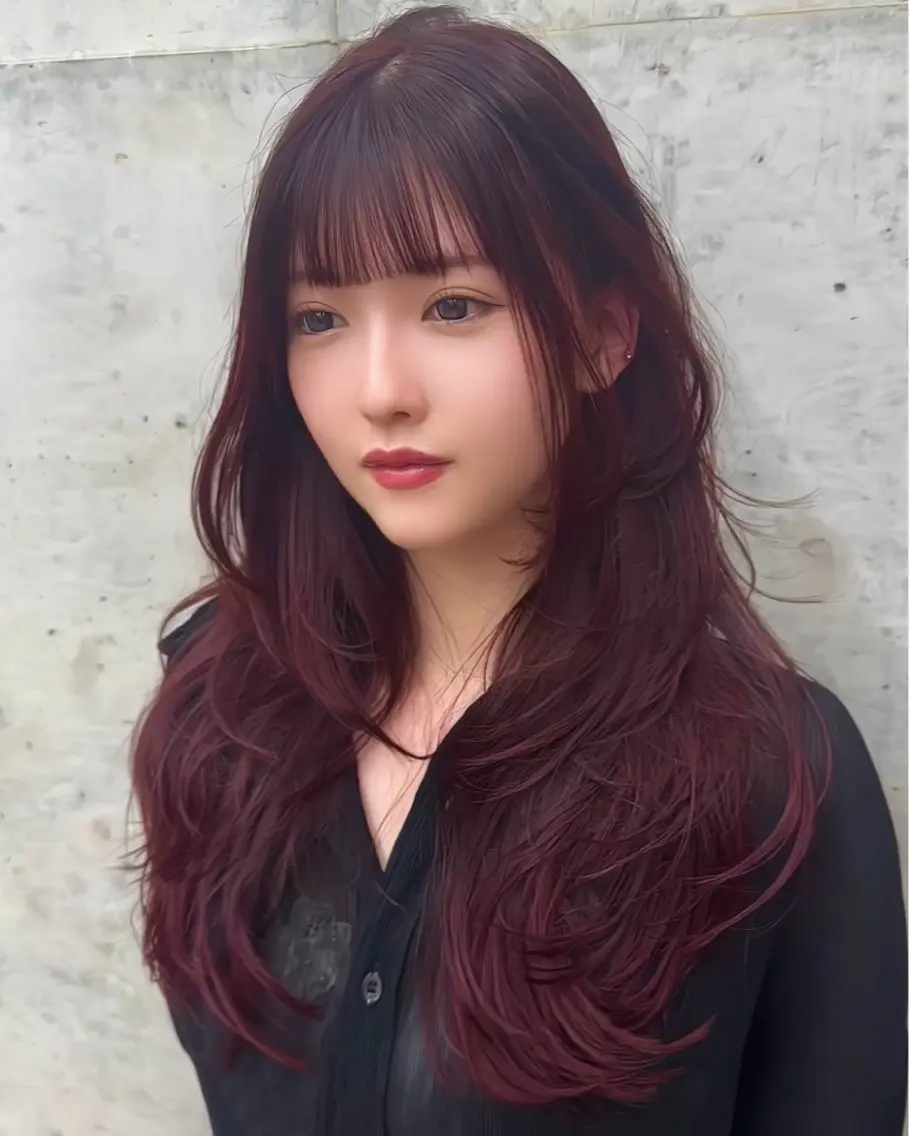 ロング ハッシュカット 韓国風ヘア レイヤーカット kouji メンズバレイヤージュのヘアスタイル