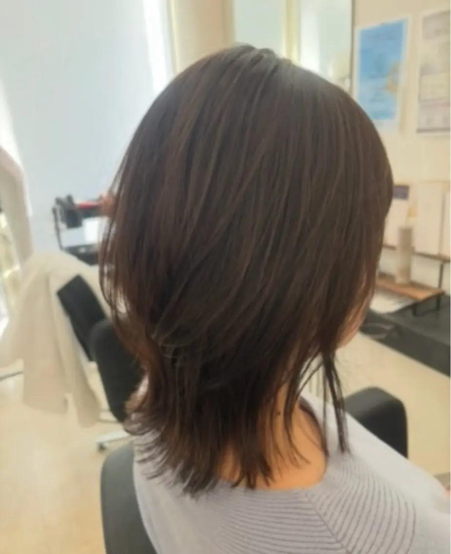 ミディアム カラー ベージュカラー くびれヘア くびれレイヤー レイヤーカット カット ヘアカラー トリートメント 🎀レディース特化 山下 京華🎀のヘアスタイル