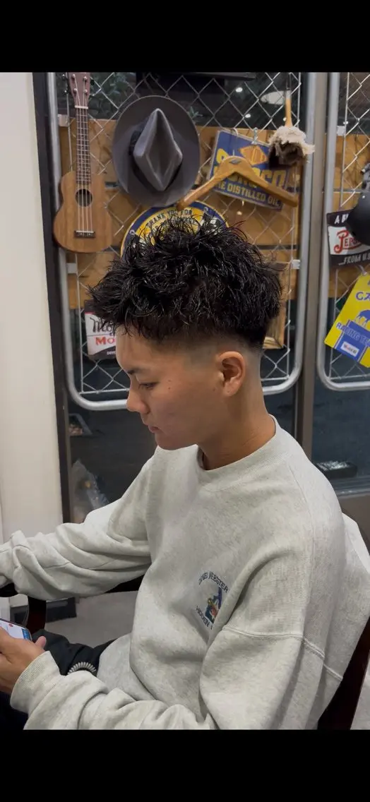 ショート パーマ メンズ メンズパーマ カット パーマ hack 佐藤龍空のヘアスタイル