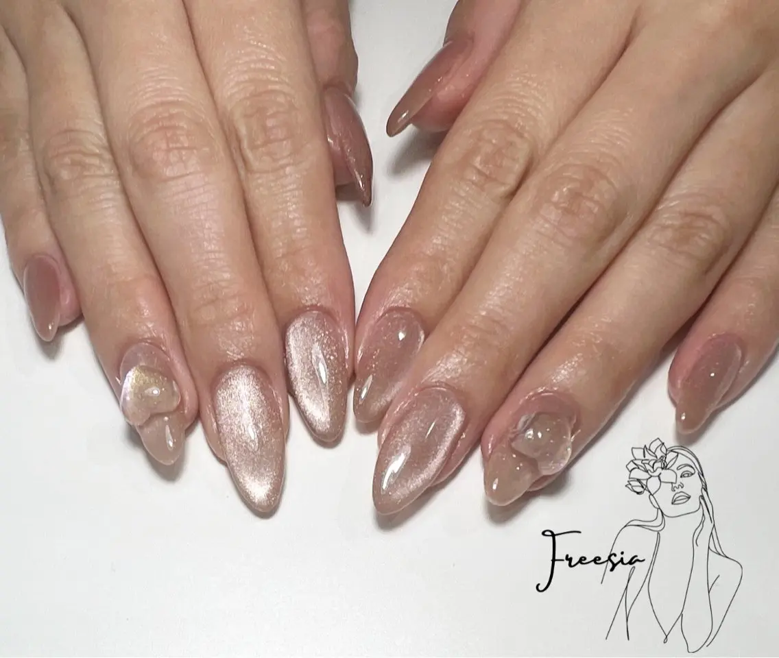 ネイル クリアネイル ハート マグネットネイル hills nail /Asukaのネイルデザイン