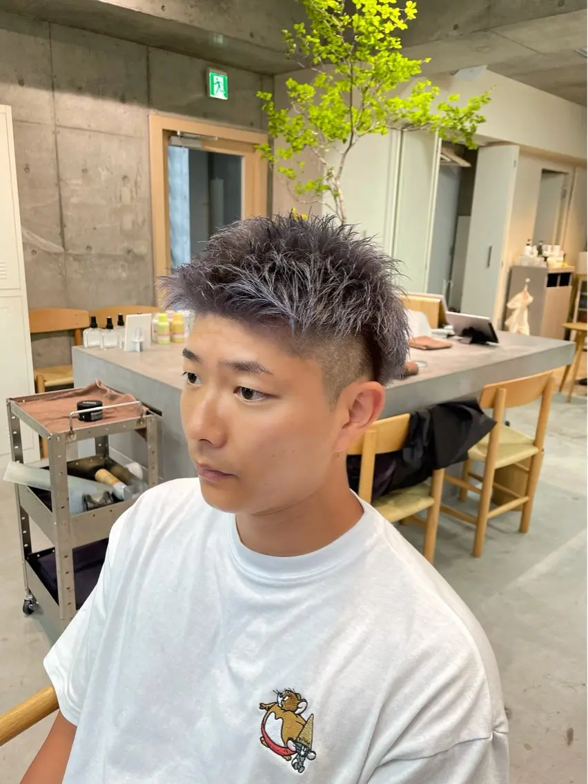 ショート カラー メンズ ダブルカラー シルバー 浦和指名率No.1 ショート特化美容師のヘアスタイル