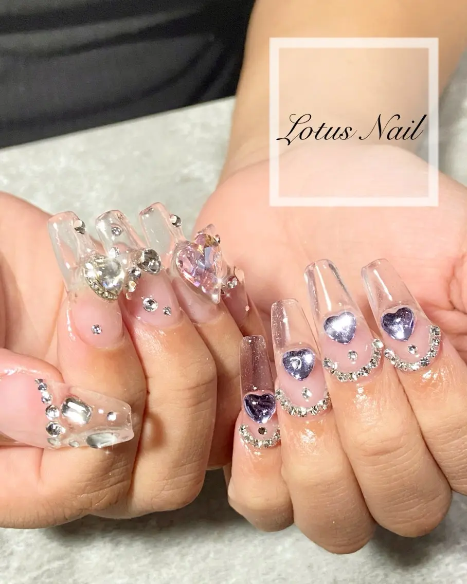 ネイル クリアネイル スカルプネイル Lotus Nailのネイルデザイン