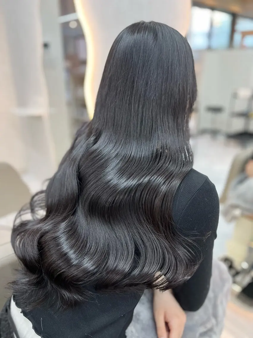 ロング カラー 黒髪 髪質改善 カット ヘアカラー トリートメント 🦋Yui🦋透明感 /ベージュ/Wカラーのヘアスタイル