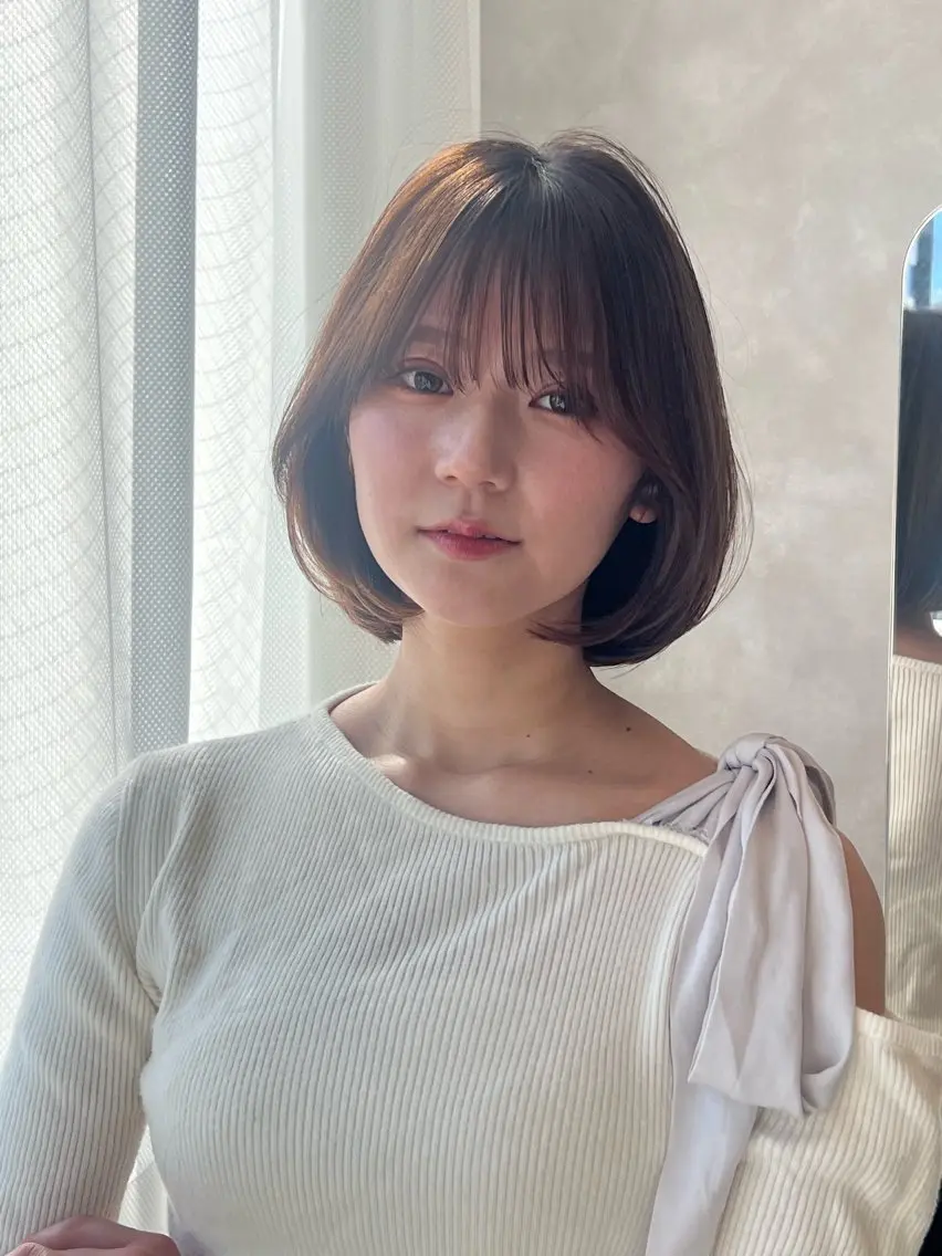 ショート ボブレイヤー ボブ レイヤーカット カット トリートメント 山中 欧輔のヘアスタイル