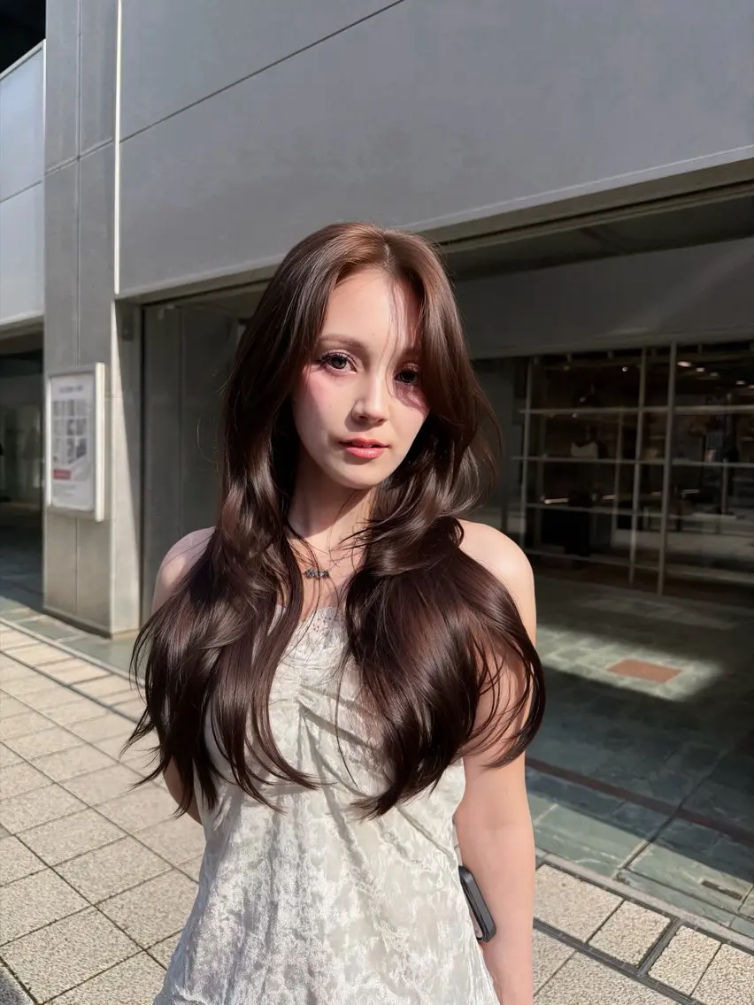 ロング カット ヘアカラー つやカラー×髪質改善 /なみのヘアスタイル