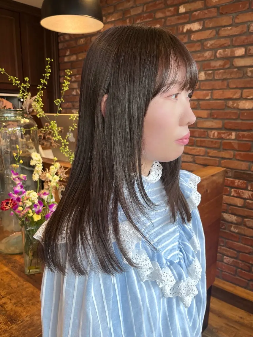 ロング カラー ベージュカラー レイヤーカット カット ヘアカラー Vicky ブリーチ メンズカジュアルのヘアスタイル