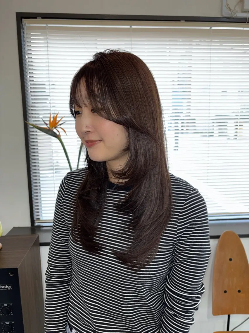 ロング カラー ヘアアレンジ カット ヘアカラー トリートメント 蔵前🫧韓国風レイヤ ーカット🫧KAHOのヘアスタイル