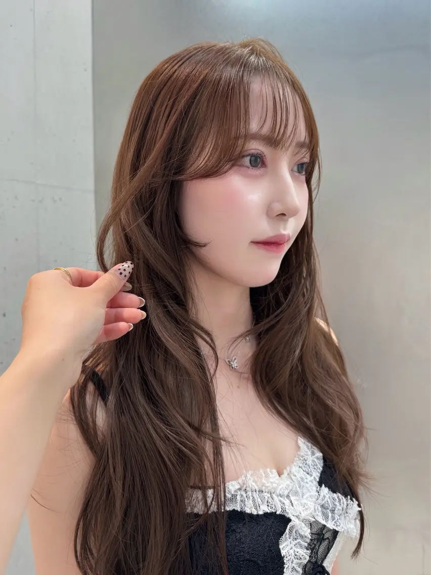 ロング 顔まわりレイヤー 顔周りカット 韓国風ヘア レイヤーカット ロング SOYON大宮2号 ボブ/nanamiのヘアスタイル