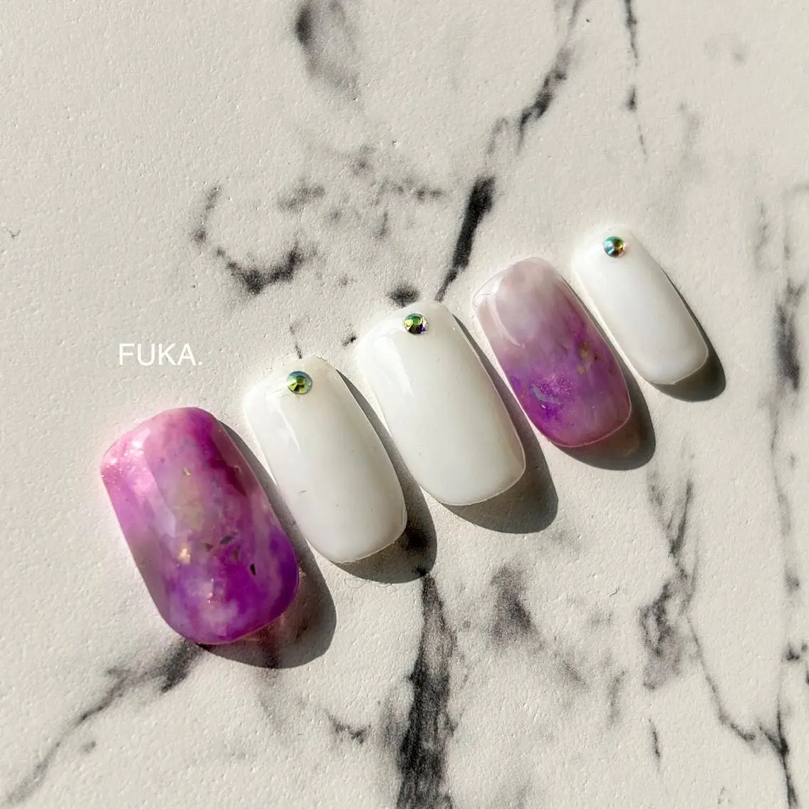 ネイル フットネイル 大理石ネイル(マーブル) Nail♡Fuka. /6月予約受付中のネイルデザイン