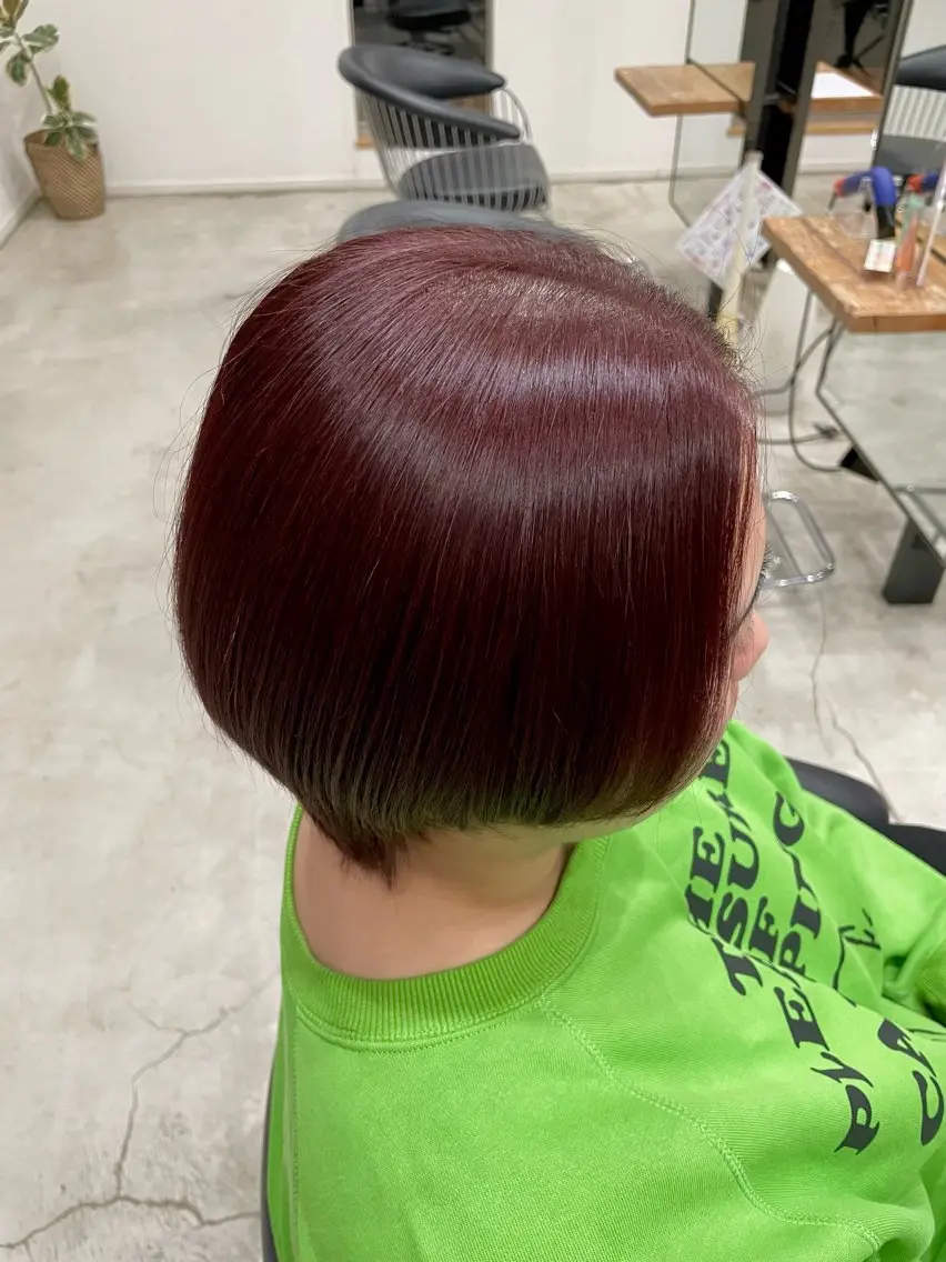 カラー カシス レッドカラー ヘアカラー ヘッドスパ 芳賀 風斗のヘアスタイル