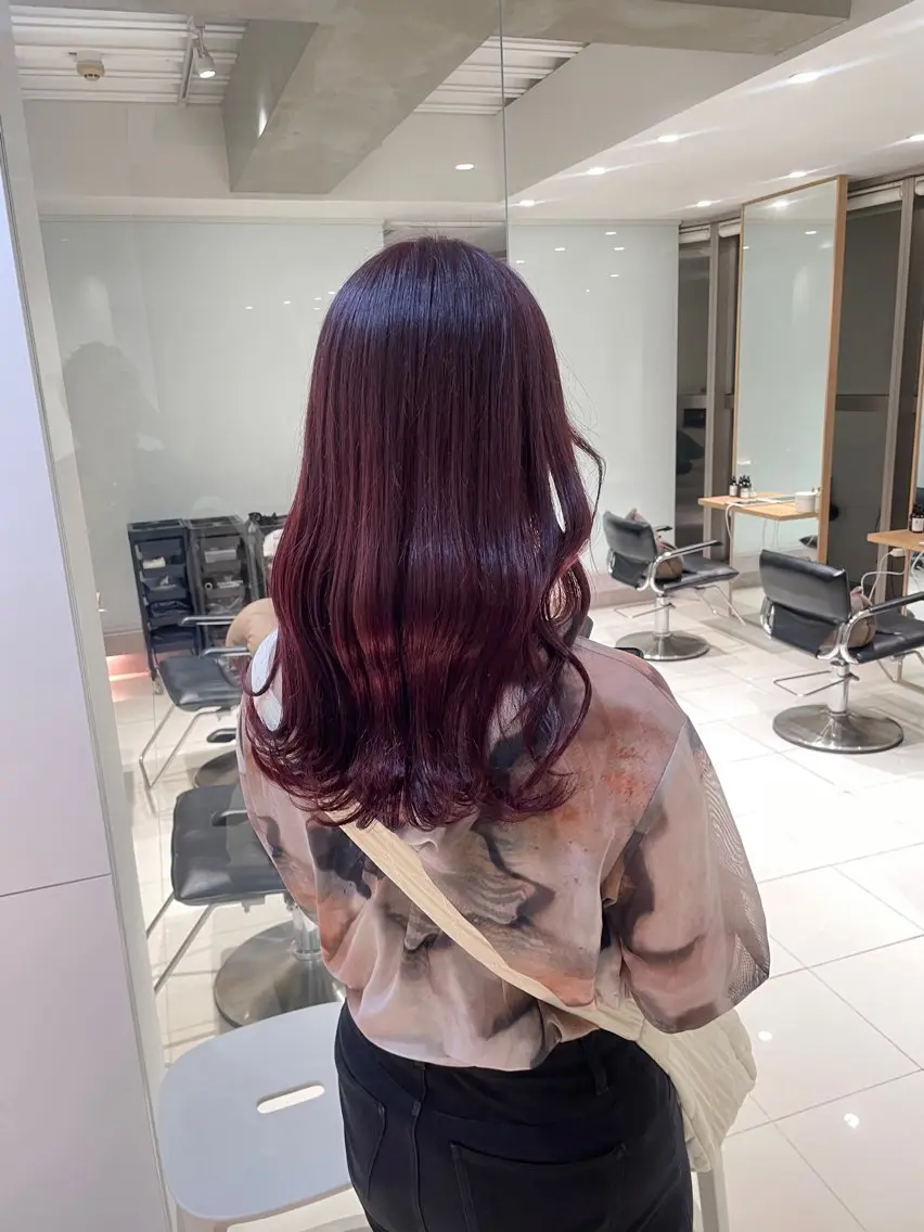 ロング カラー ヘアアレンジ レッドカラー カット トリートメント ヘッドスパ ヘアセット 艶カラー✨縮毛矯正✨ 翁長孝輔のヘアスタイル