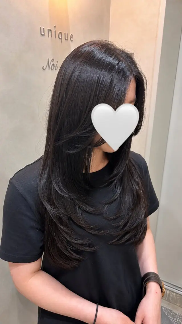 ロング ハイレイヤー レイヤーカット カット モデル様大募集🎀 藤岡瑞穂のヘアスタイル