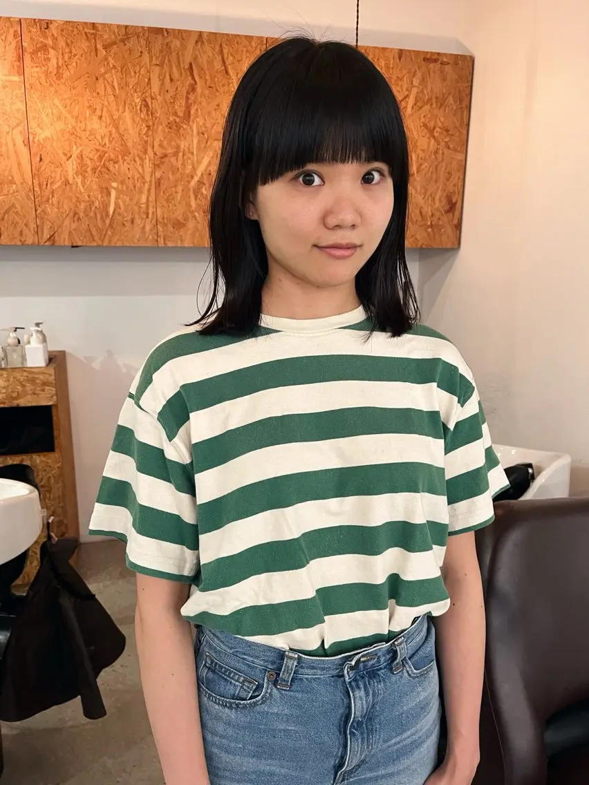 ミディアム カット 暖色/パーマ 🌼クニトウメイのヘアスタイル
