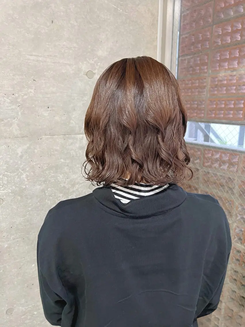 ショート パーマ カット パーマ トリートメント ボブパーマコテ巻き風 パーマNo1深江秀平のヘアスタイル