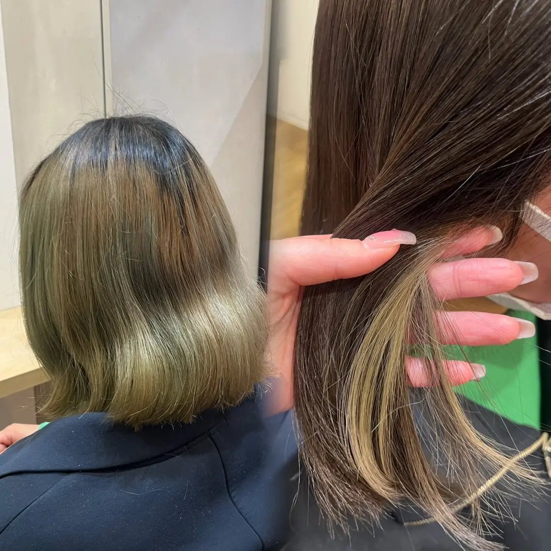 カラー ブリーチ インナーカラー 田邉 栞璃のヘアスタイル