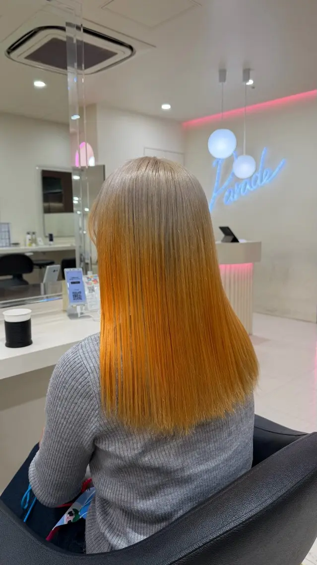 ロング ヘアカラー トリートメント ️🫧 AINE 🫧ハイトーンカラーのヘアスタイル