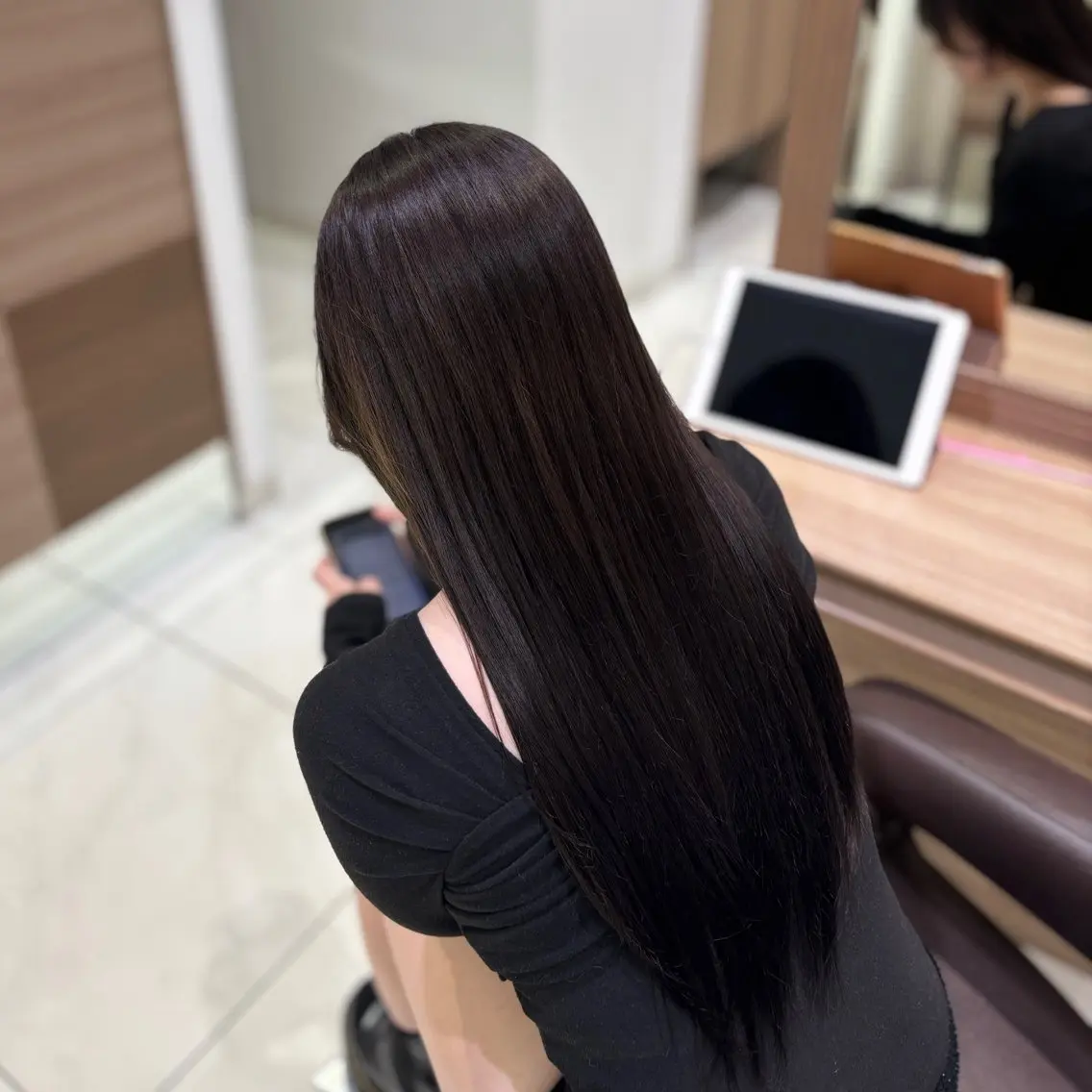 ロング カラー 透明感カラー グレージュ ヘアカラー miyu【艶たっぷり モテカラー】✩.*のヘアスタイル