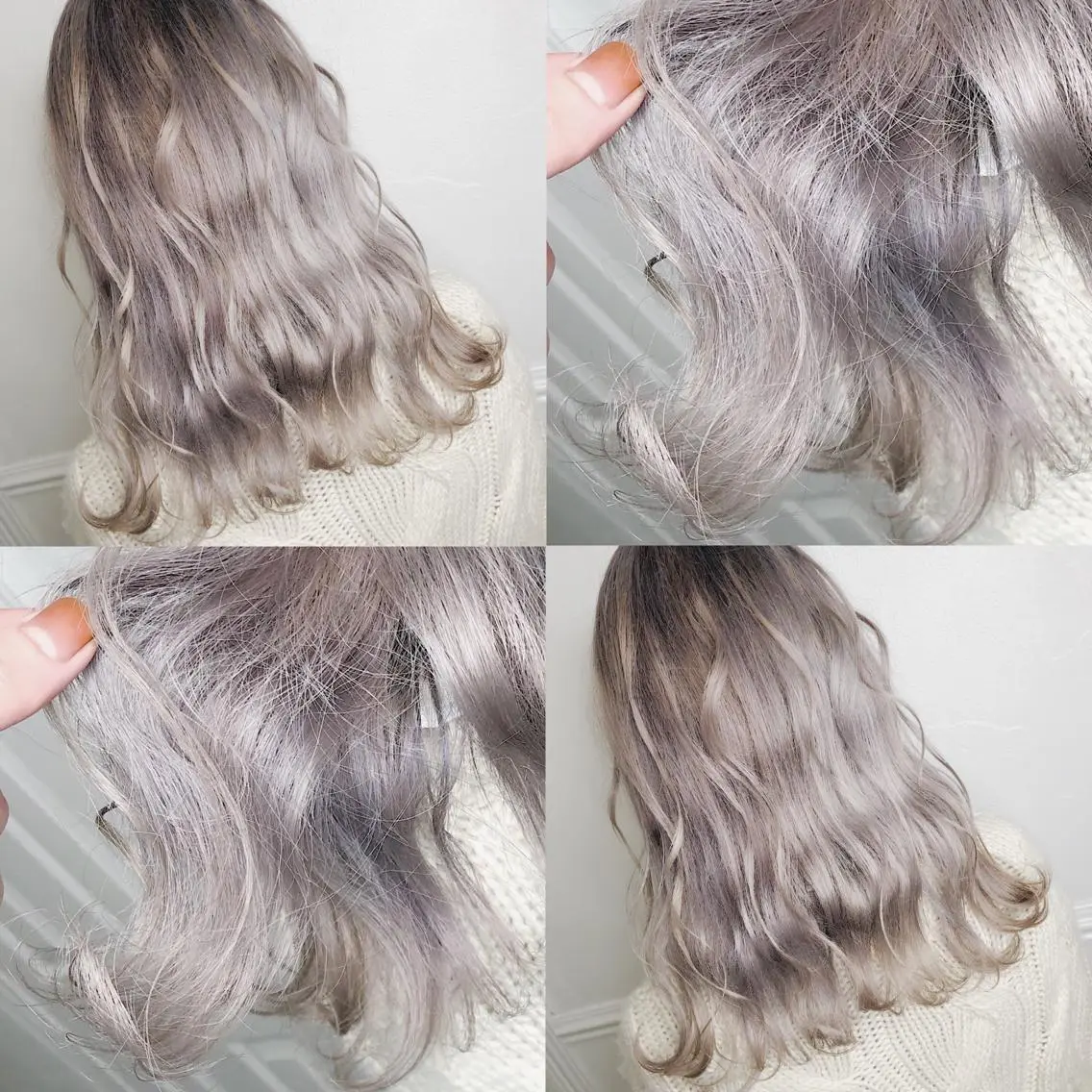 ロング カラー ヘアアレンジ メンズ キッズ ヘアカラー トリートメント ヘアセット 💟Chloe原宿店 🩶ハイトーンのヘアスタイル