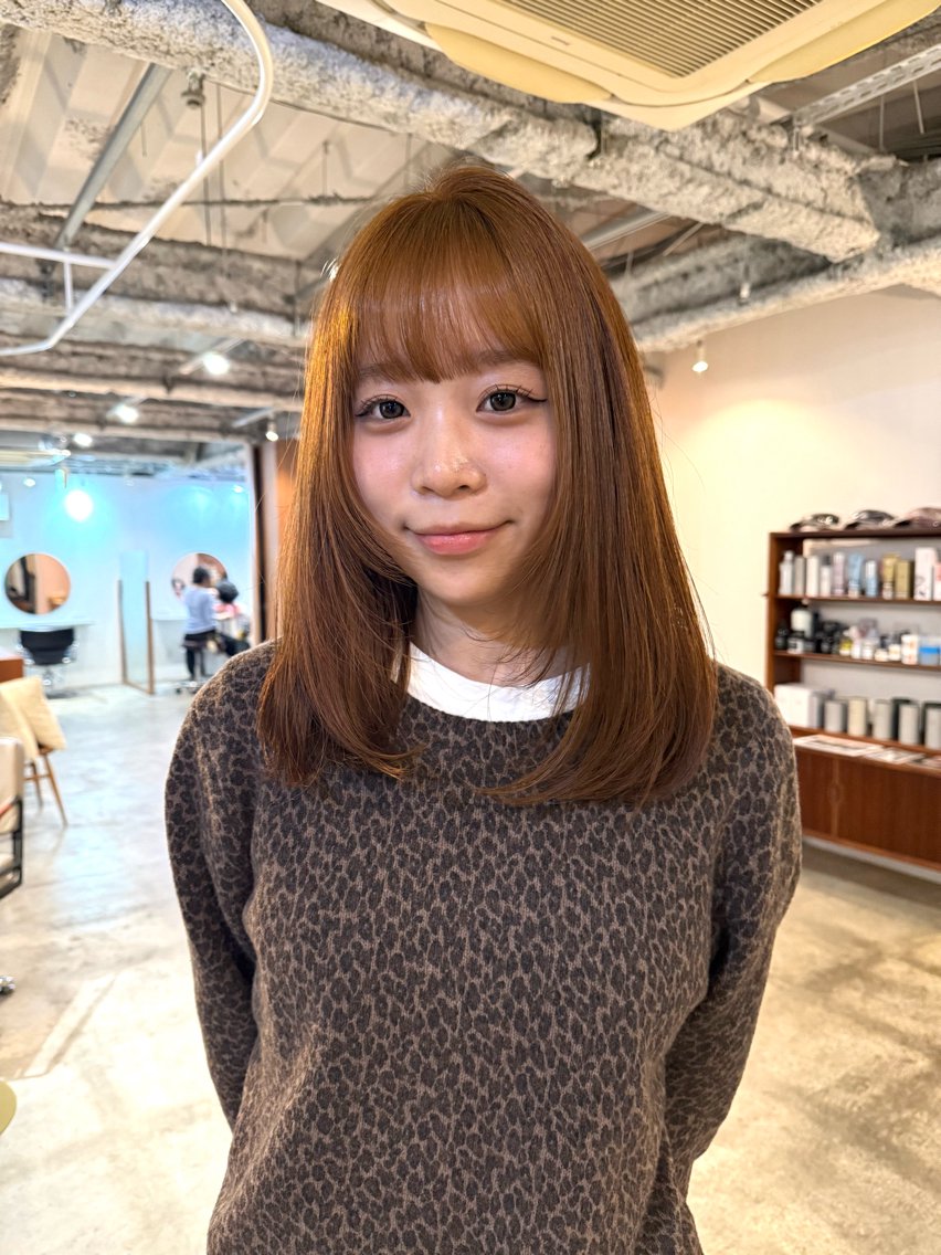 ロング カラー ブラウンカラー オレンジ オレンジブラウン ヘアカラー Miyu .のヘアスタイル