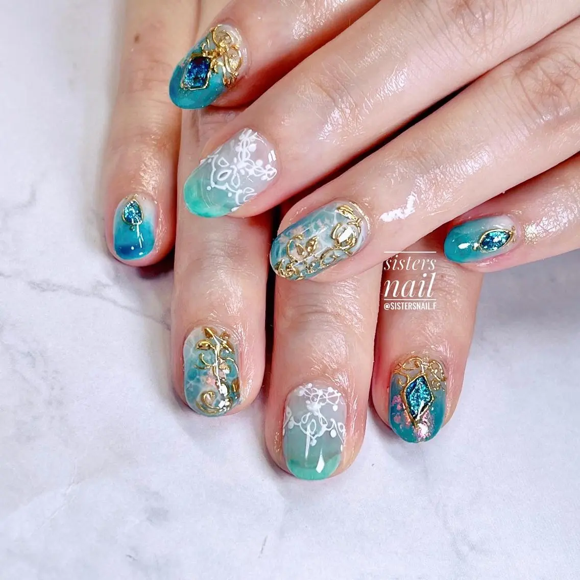 ネイル アートネイル レース sisters nail.fのネイルデザイン
