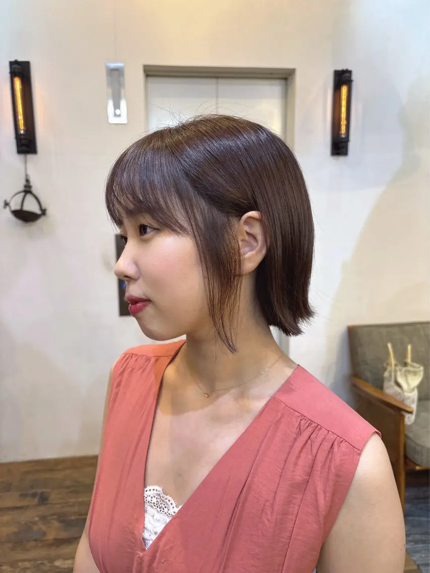 ミディアム カラー ラベンダーカラー ボブ 似合わせカット‪// 鶴我万唯華のヘアスタイル